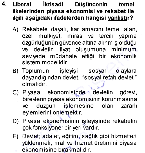İktisadi Düşünceler Tarihi 2013-2014 Dönem Sonu Sınavı - 4. soru