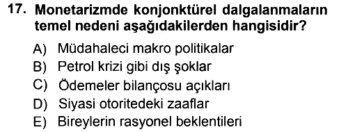 İktisadi Düşünceler Tarihi 2013-2014 Dönem Sonu Sınavı - 17. soru
