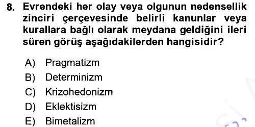 İktisadi Düşünceler Tarihi 2015-2016 Dönem Sonu Sınavı - 8. soru