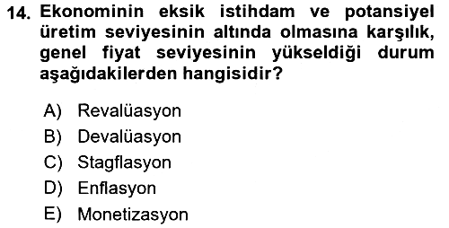 İktisadi Düşünceler Tarihi 2015-2016 Dönem Sonu Sınavı - 14. soru