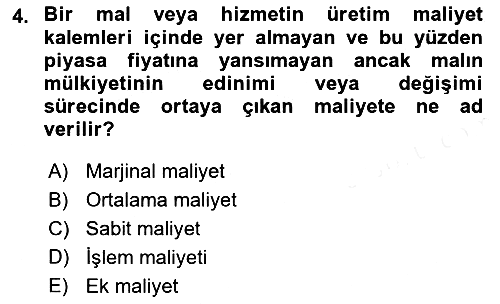 İktisadi Düşünceler Tarihi 2018-2019 Dönem Sonu Sınavı - 4. soru