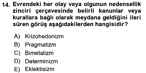 İktisadi Düşünceler Tarihi 2018-2019 Dönem Sonu Sınavı - 14. soru