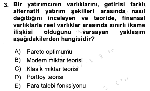 İktisadi Düşünceler Tarihi 2019-2020 Dönem Sonu Sınavı - 3. soru