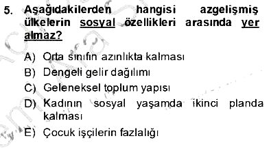İktisadi Kalkınma 2013-2014 Ara Sınav - 5. soru