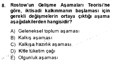 İktisadi Kalkınma 2013-2014 Ara Sınav - 8. soru