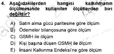 İktisadi Kalkınma 2015-2016 Ara Sınav - 4. soru