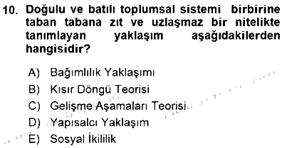 İktisadi Kalkınma 2015-2016 Ara Sınav - 10. soru