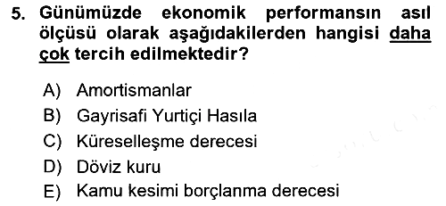 İktisadi Kalkınma 2018-2019 Ara Sınav - 5. soru