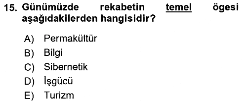 İktisadi Kalkınma 2018-2019 Ara Sınav - 15. soru