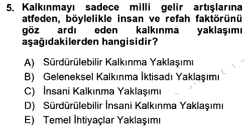 İktisadi Kalkınma 2021-2022 Ara Sınav - 5. soru