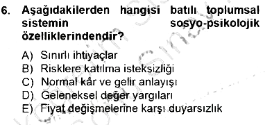 İktisadi Kalkınma 2012-2013 Dönem Sonu Sınavı - 6. soru