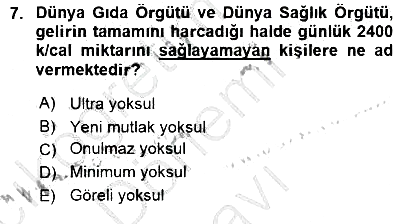 İktisadi Kalkınma 2015-2016 Dönem Sonu Sınavı - 7. soru