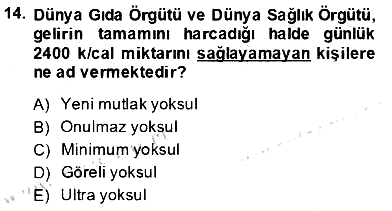İktisadi Kalkınma 2013-2014 Tek Ders Sınavı - 14. soru