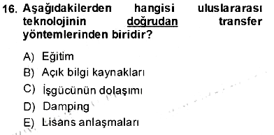 İktisadi Kalkınma 2013-2014 Tek Ders Sınavı - 16. soru