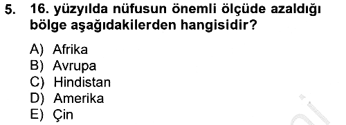 İktisat Tarihi 2012-2013 Ara Sınav - 5. soru