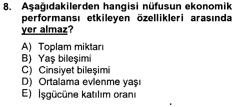 İktisat Tarihi 2012-2013 Ara Sınav - 8. soru