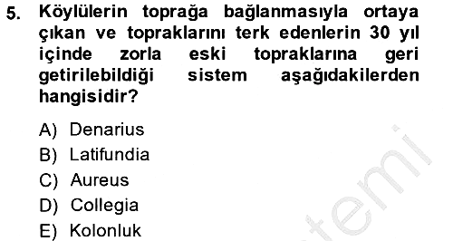 İktisat Tarihi 2013-2014 Ara Sınav - 5. soru