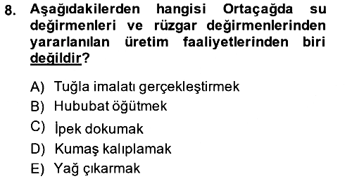 İktisat Tarihi 2013-2014 Ara Sınav - 8. soru