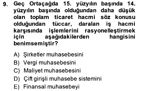 İktisat Tarihi 2013-2014 Ara Sınav - 9. soru