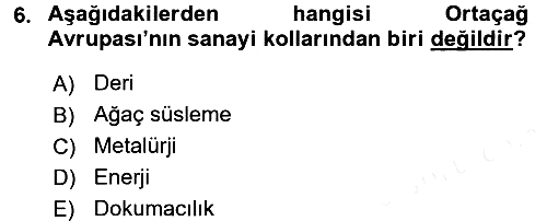 İktisat Tarihi 2015-2016 Ara Sınav - 6. soru