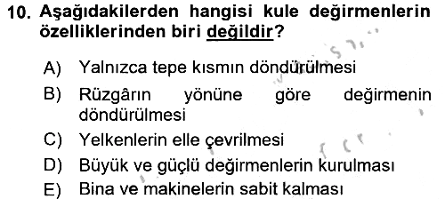 İktisat Tarihi 2016-2017 Ara Sınav - 10. soru
