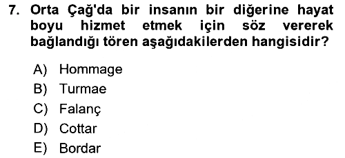 İktisat Tarihi 2024-2025 Ara Sınav - 7. soru