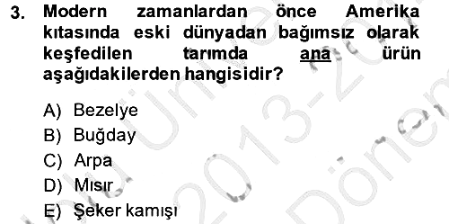 İktisat Tarihi 2013-2014 Dönem Sonu Sınavı - 3. soru