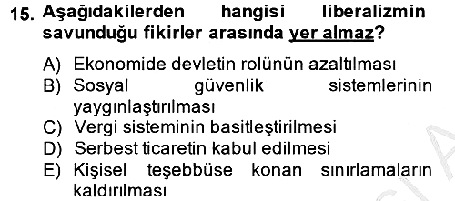 İktisat Tarihi 2014-2015 Dönem Sonu Sınavı - 15. soru