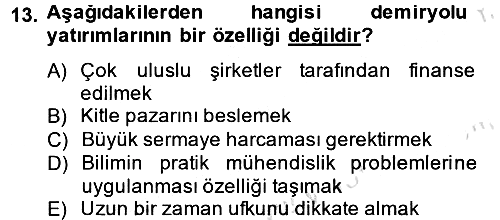 İktisat Tarihi 2013-2014 Tek Ders Sınavı - 13. soru