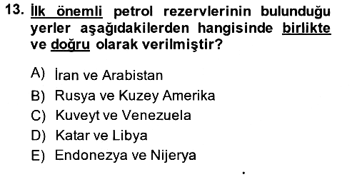 İktisat Tarihi 2014-2015 Tek Ders Sınavı - 13. soru