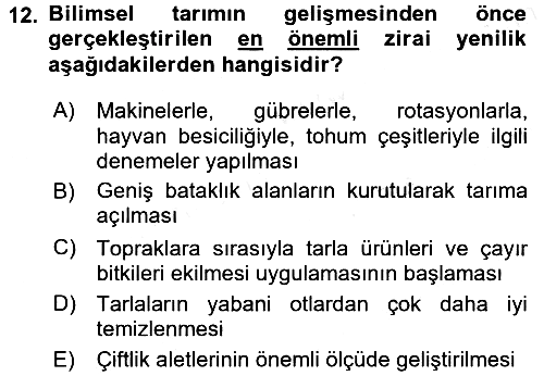 İktisat Tarihi 2015-2016 Tek Ders Sınavı - 12. soru