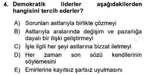 İşletme İletişimi 2024-2025 Ara Sınav - 4. soru