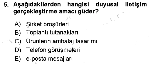 İşletme İletişimi 2024-2025 Ara Sınav - 5. soru