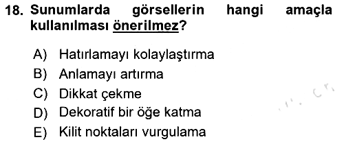 İşletme İletişimi 2024-2025 Dönem Sonu Sınavı - 18. soru