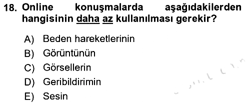 İşletme İletişimi 2021-2022 Yaz Okulu Sınavı - 18. soru