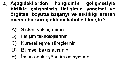 İşletme İletişimi 2023-2024 Yaz Okulu Sınavı - 4. soru