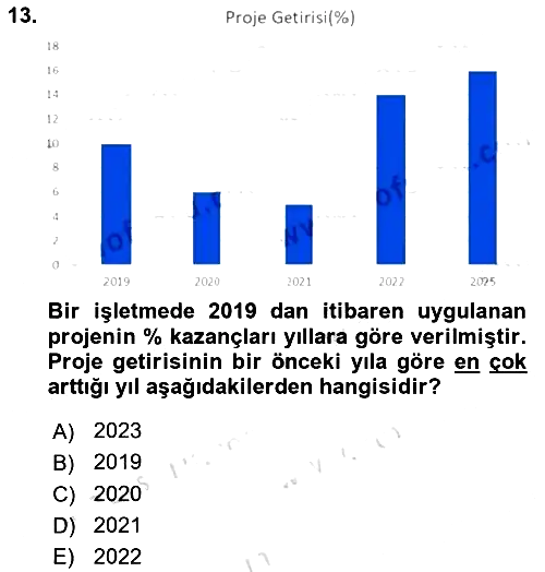 İstatistik 1 2024-2025 Ara Sınav - 13. soru