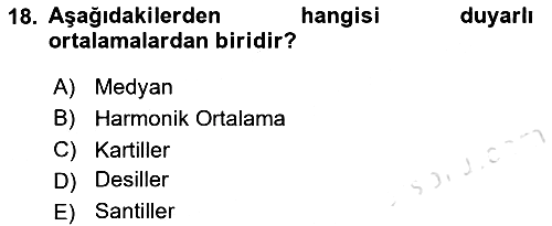 İstatistik 1 2025-2026 Ara Sınav - 18. soru