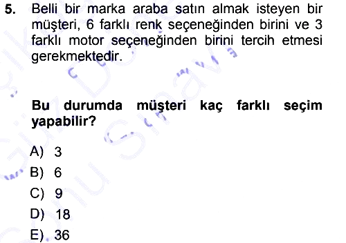 İstatistik 1 2013-2014 Dönem Sonu Sınavı - 5. soru