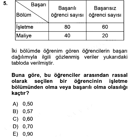 İstatistik 1 2017-2018 Dönem Sonu Sınavı - 5. soru