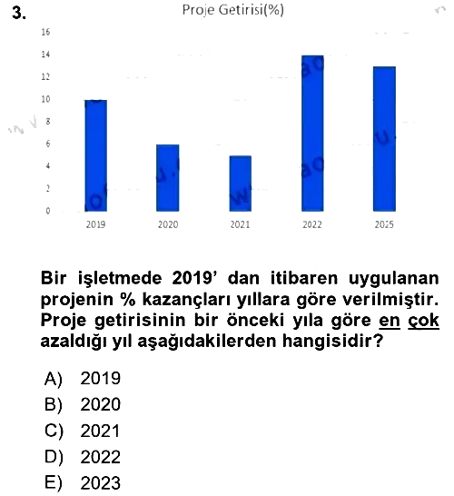 İstatistik 1 2024-2025 Dönem Sonu Sınavı - 3. soru