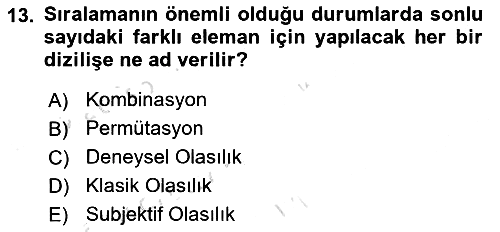 İstatistik 1 2023-2024 Yaz Okulu Sınavı - 13. soru
