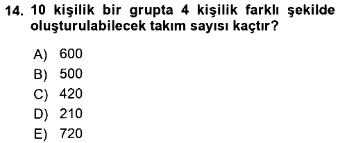 İstatistik 1 2024-2025 Yaz Okulu Sınavı - 14. soru
