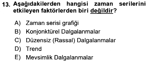 İstatistik 2 2016-2017 3 Ders Sınavı - 13. soru