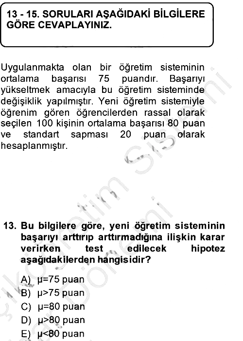 İstatistik 2 2013-2014 Ara Sınav - 13. soru