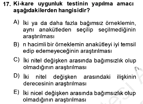 İstatistik 2 2014-2015 Ara Sınav - 17. soru