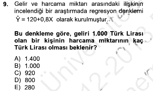 İstatistik 2 2012-2013 Dönem Sonu Sınavı - 9. soru