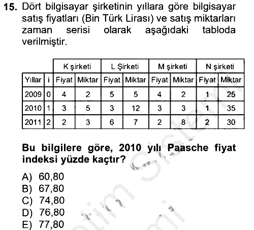 İstatistik 2 2012-2013 Dönem Sonu Sınavı - 15. soru