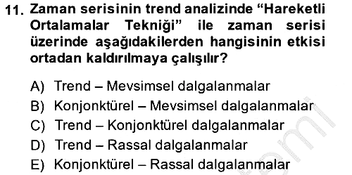 İstatistik 2 2014-2015 Dönem Sonu Sınavı - 11. soru