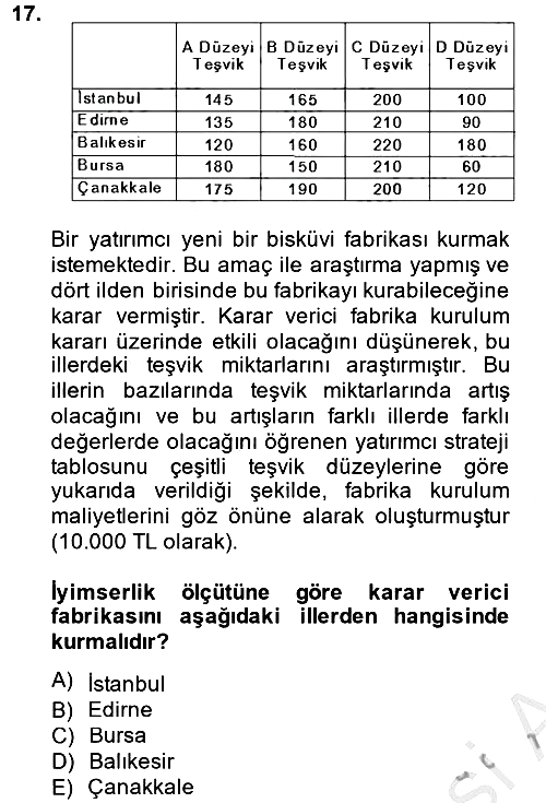 İstatistik 2 2014-2015 Dönem Sonu Sınavı - 17. soru